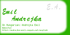 emil andrejka business card